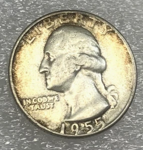1955 P Washington Quarter - Lightly Toned Circulated - Picture 1 of 2