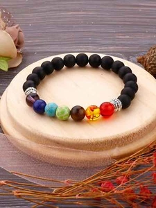 Chakra Stone Beaded Bracelet for Women Crafted Jewelry Stackable Bracelets - Picture 1 of 4