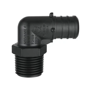 1 PCS EFIELD 1/2" x 1/2" Pex Crimp PPSU Male Thread Elbow,Poly Barb Fitting - Picture 1 of 4