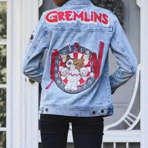 Cakeworthy Gremlins 40th Anniversary Denim Jacket Adult L XL 2X New - Picture 1 of 8