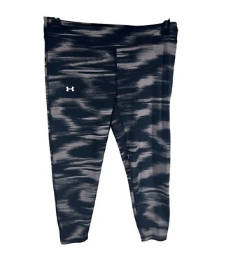 Under Armour Ankle Crop Leggings Girls YXL Black & Gray UA Motion Printed NEW - Image 1 of 4