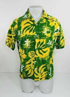 JCPenney - Towncraft Vintage Bark Cloth Floral Abstract Mens Md. Shirt - Image 1 of 4