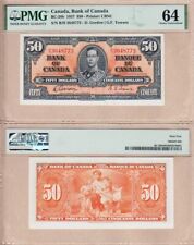 1937 $50 KGVI Bank of Canada PMG UNC64; Gordon & Towers BC-26b