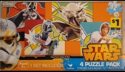 Lucas Film Star Wars Original Trilogy 4 Pack Puzzles Luke Skywalker Bobba Yoda - Image 1 of 2
