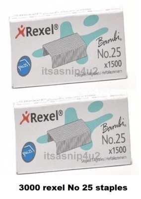 No.25, Staples 3000, REXEL for Bambi Mini Staplers 1st class post