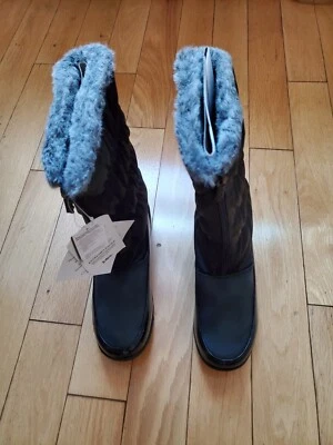 TOTES Mujer Botas de Invierno Negras Forro de Piel Sintética Impermeable Talla 9M Nuevas en Caja Foto 1 de 4