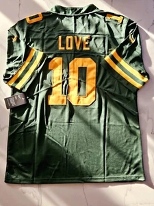Camiseta deportiva grande cosida Jordan Love #10 retro alternativa de los Green Bay Packers años 50 - Imagen 1 de 8