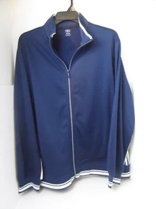 Men's Athletic Works Blue/White Full Zip Lightweight Jacket XL (46-48) NEW - Picture 1 of 5