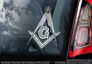Freemasons - Car Window Sticker - Stonemasons Masonic Symbol Sign Logo -TYP1 - Picture 1 of 1