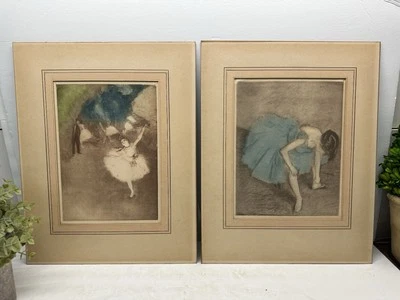 Edgar Degas Aguatinta Grabado L'etoile The Star & Danseuse Assise Bailarín Sentado Foto 1 de 4