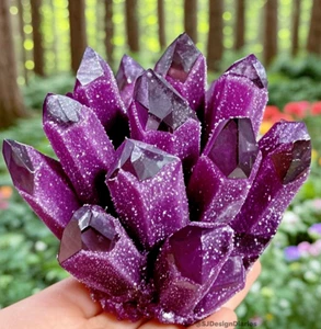 Natural Amethyst Ghost Phantom Quartz Cluster Mineral Specimen Healing Crystal - Picture 1 of 3