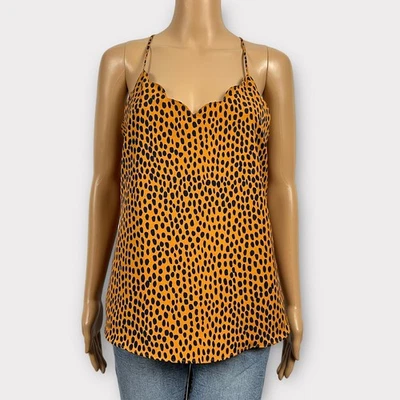 J. Blusa sin mangas Crew Factory talla 6 estampado de leopardo borde festoneado cami forrada Foto 1 de 4