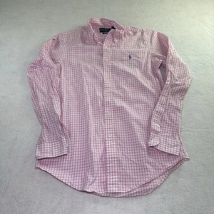 Camisa Polo Ralph Lauren Para Hombres Pequeña Rosa Guinga Cuadros Abotonada Elastizada L/S - Imagen 1 de 6