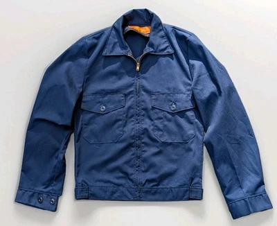 Chaqueta De Colección Para Hombres Años 70 Roja Kap Ike Entrega de Trabajo Azul Marino Mecánico Gas 34 R EE. UU. Nos Foto 1 de 4