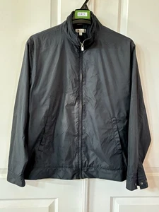 Chaqueta cortavientos Peter Millar Crown para hombre L negra cremallera bolsillo defecto - Imagen 1 de 11