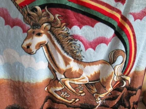 Vintage Einhorn Nerz Decke 81 x 96" groß RAR - Bild 1 von 5