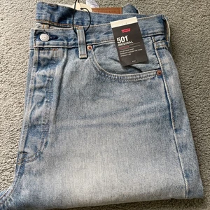 Levi’s 501 Original Premium Jeans Herren 36Wx30L Hellblau Distressed Button Fly - Bild 1 von 17