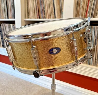 Leedy 14x6 Snare 1958 Slingerleedy, Early Shelly Manne, 8 Lugs, Sparkling Gold - Image 1 of 4