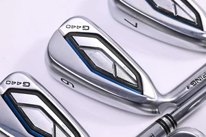 Left Hand Ping G440 Irons / 5-PW+56 / Maroon Dot / Stiff Flex Ping AWT 3.0 Lite - Picture 1 of 7