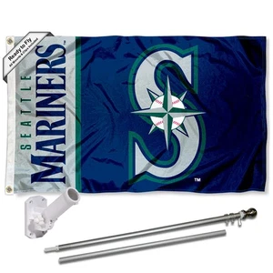 Seattle Mariners Flag Pole and Bracket Kit - Picture 1 of 6