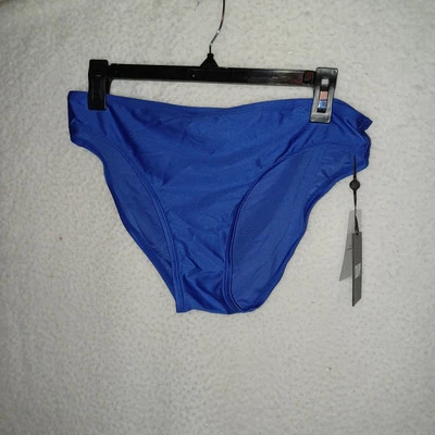 DKNY Womens Classic High-Rise Bikini Swim Bottom UPF 50+ Blue Size Large (EK) - Image 1 of 4