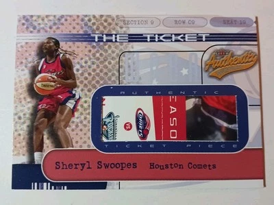 2002 Fleer Authentix WNBA The Ticket Sheryl Swoopes Insert Card # 412/600 - Image 1 of 4