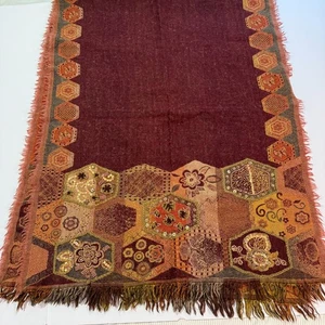 Vintage bestickt Patchwork Schal Schal Marokkanisch Türkisch Stil Perlen Fransen - Bild 1 von 7