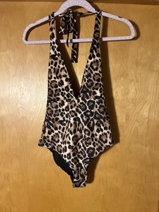 Neu mit Etikett Zara Animal Print Neckholder Einteiler Badeanzug Leopard Gr. S - Bild 1 von 6