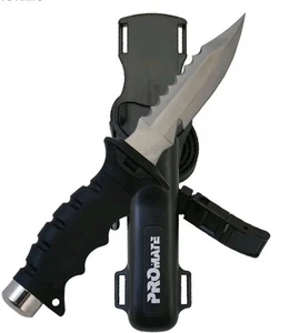 Promate Barracuda Stainless Steel Sharp Tip Scuba Dive Diving Snorkeling Knife  - Picture 1 of 11