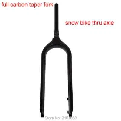 26 Inch Beach Snow Bike Forks UD Full Carbon Fibre Bicycle Front Fork Disc Brake - Image 1 of 4