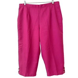 Alfred Dunner Woman 18W Pink Capris Flat Front Elastic Back, Pockets, Cutout Hem - Bild 1 von 4