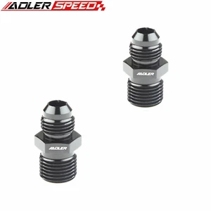 2PCS -6AN AN6 To M16 x 1.5mm Metric Straight Flare Male Fitting Adapter Black US - Picture 1 of 6