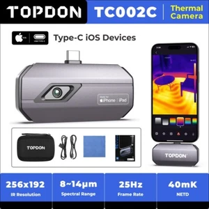 TOPDON TC002C Compact Thermal Imaging Camera Over Iphone 15 Type C IOS Device - Picture 1 of 12