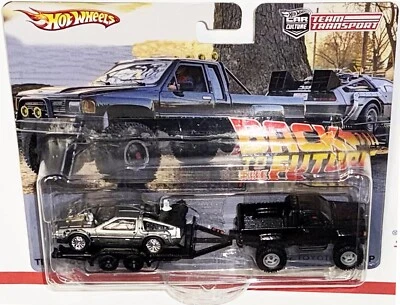 Delorean Back To Future & Toyota Truck Custom Hot Wheels Team Transport w/RR2  * - Image 1 of 2