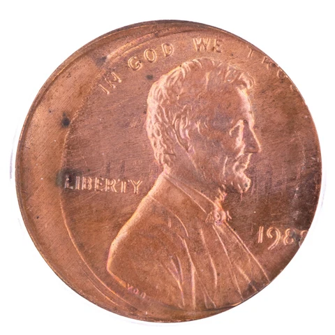 ERROR 1988 Lincoln Cent ANACS MS63 RB Struck 15% Off-Center Clashed Dies 1c Cover