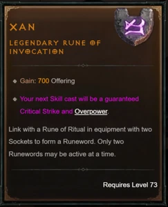 🔥DIABLO 4 - XAN Rune - Softcore Seasonal or Eternal - Vessel of Hatred - Picture 1 of 1