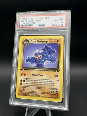 Pokémon 1st EDITION Dark Machamp #27/82 Non-Holo Rare Team Rocket - PSA 8 NM-MT! - Image 1 of 2