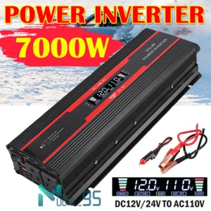 Convertidor De Corriente 4000W 7000W Para Autos Carros DC 12V A 110V AC Inversor - Picture 1 of 53