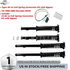 4PCS Air to Coil Spring Conversion Kit W/ Bypass For 1998-2006 Mercedes W220 - Picture 1 of 15
