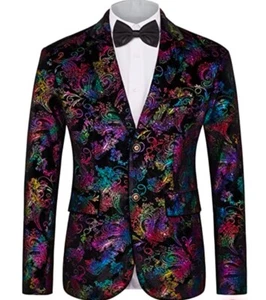 Mage Male 3XL Suit Jacket, Men's Floral Blazer, Dress Party Coat, Formal Attire - Picture 1 of 8