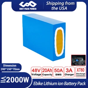 UPP Ebike B-attery 48V 20Ah Lithium Pack for 1000W 1500W 2000W Motor E-Scooter - Picture 1 of 7
