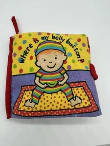 JellyCat Where Is My Belly Button Baby Cloth Flap Book Crinkle Squeak Rattle - Picture 1 of 5