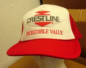 CRESTLINE logo vtg trucker cap windows manufacturer 1980s snapback hat doors - Picture 1 of 1