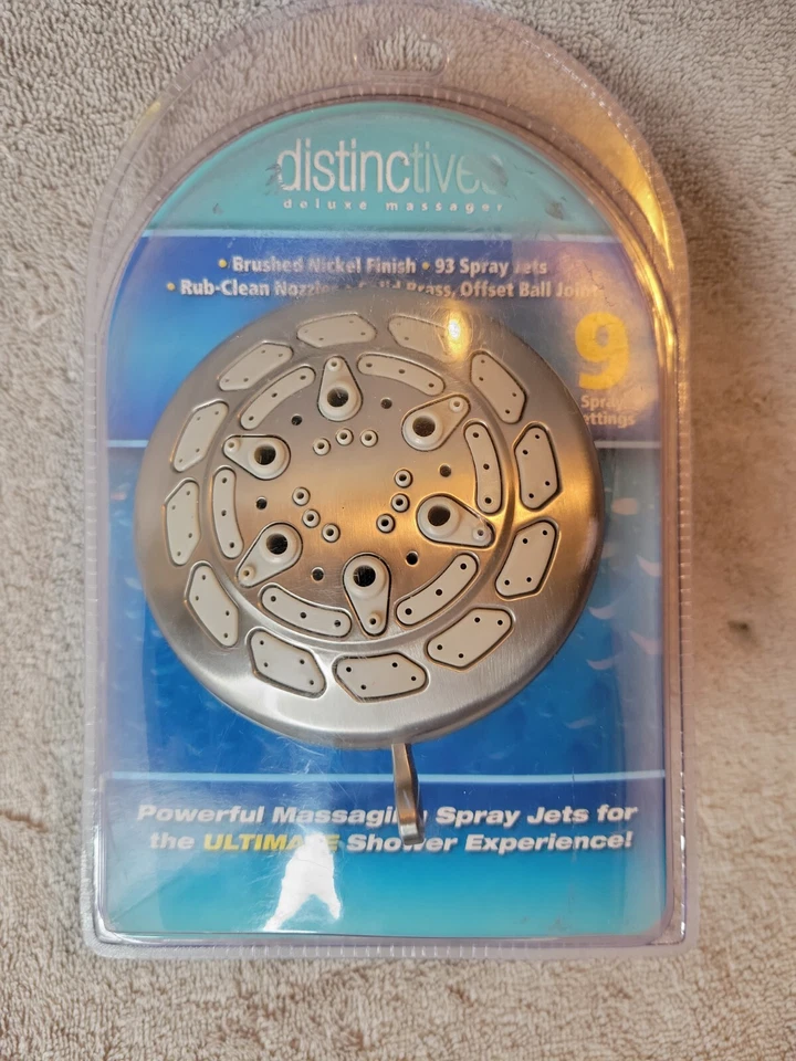 Shower Head Distinctives Deluxe Massager Fixed 9 Spray Settings Chrome Waxman - Imagem 1 de 1