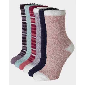 6 Pairs Hanes® Women's Super Soft Winter Cozy Fuzzy Crew Slipper Socks - Picture 1 of 11