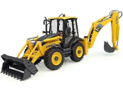 KOMATSU WB97S-8 BACKHOE LOADER YELLOW 1/50 DIECAST BY UNIVERSAL HOBBIES UH8139 - Image 1 of 4