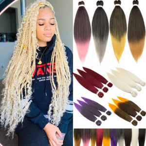 26" Real Long EZ Braid Hair Pre-Stretched Easy Box Braiding Blonde Red Curly End - Picture 1 of 22