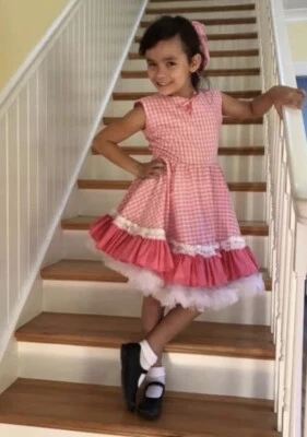 Винтажный девочек 50-х годов имбирь кукла Twirl платье розовый 8 рокабилли носок хоп закусочная - Изображение 1 из 4