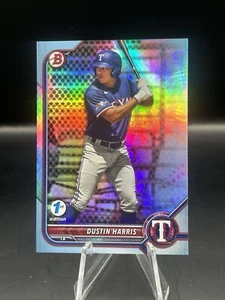 2022 Bowman Draft 1st Edition Sky Blue Foil Dustin Harris #BD-41 Rangers - Picture 1 of 2