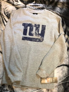 NY Giants FOOTBALL Gray Thermal LONG-SLEEVE SHIRT NFL Reebok  sz Med 10/12 NWT - Picture 1 of 3